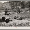 Homemade wagon with wheels of black gum on the Will Turgin farm in northwest Georgia, near Clarksville [i.e. Clarkesville?].