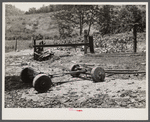 Homemade wagon with wheels of black gum on the Will Turgin farm in northwest Georgia, near Clarksville [i.e. Clarkesville?].