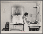 Kitchen in one of the new homesteads. Tygart Valley, [Elkins,] West Virginia.