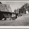 Old farmhouse and privy. Lowell, Vermont.