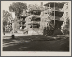 Rear of Amoskeag houses off Payson Street. Manchester, New Hampshire.