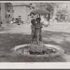 Lawn statue off Elm Street. Manchester, New Hampshire.