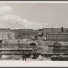 Amoskeag mills as seen from Bridge Street showing supports of Bridge Street from McGregor Street side, the upper structure of which was carried away in the March floods of the Merrimack River.