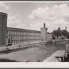 Amoskeag mills looking north from Bridge Street on Canal Street side. Manchester, New Hampshire.