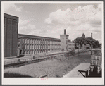 Amoskeag mills looking north from Bridge Street on Canal Street side. Manchester, New Hampshire.