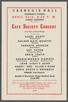 Café Society Carnegie Hall concert program
