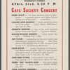 Café Society Carnegie Hall concert program