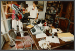 Film crew shooting James Baldwin's desk