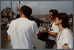 Film crew shooting exterior scenes