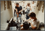 Film crew with equipment