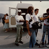 Film crew shooting exterior scenes