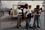 Film crew shooting exterior scenes