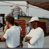 Film crew shooting exterior scenes