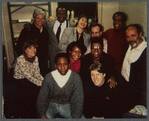 David Leeming, David Baldwin, and Engin Cezzar with film crew