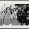 Crew filming on the street in Harlem