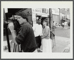 Crew filming on the street in Harlem