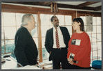 Film crew talking with William Styron