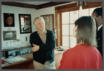 Film crew talking with William Styron