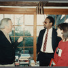 Film crew talking with William Styron