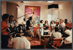Crew filming Central Holiness Church of God guitarist and singers