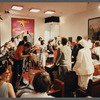 Churchgoers stand during filming at Central Holiness Church of God
