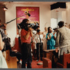 Crew filming Central Holiness Church of God choir and churchgoers