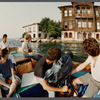 Film crew shooting from boat in Istanbul