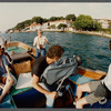 Film crew shooting from boat in Istanbul