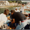 Film crew shooting from boat in Istanbul
