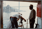 Film crew shooting across water in Istanbul