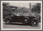Marion Morgan with unidentified man in a car