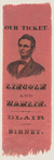 [Lincoln 1860 campaign ribbon]