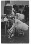 New York City Ballet dancers putting on toe shoes before Balanchine's "Swan Lake"
