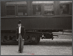 Man in railroad station, Manchester, Georgia.