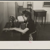 Girl sewing in home economics class, Greenhills, Ohio.