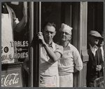 Waiter and chef watching Cincinnati's sesquicentennial parade, Cincinnati, Ohio.