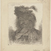 Man Wearing a Plumed Fur Cap and a Scarf