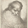Bearded Old Man With His Head Leaning Forward, Wearing a Skullcap, Facing Right