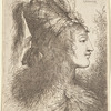 Young Woman Wearing a Plumed Turban, Facing Right
