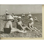 Children of workers of Trekhgornoi Factory at Adler beach on the Black Sea