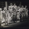 Ethel Merman (center), Clifford Sales, Marlene Cameron, Camilla De Witt, and Nancy Jean Raab, and ensemble in the stage production Annie Get Your Gun