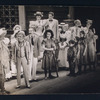 Ethel Merman (center), Clifford Sales, Marlene Cameron, Camilla De Witt, and Nancy Jean Raab, and ensemble in the stage production Annie Get Your Gun