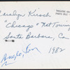 Carolyn Kirsch, "Chicago" national touring company