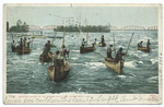 Indians Fishing in Rapids, Sault Ste. Marie, Mich.