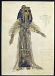 Design for dress from Cleopatra in monument scene, drawn by Ann Curtis