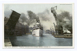 S.S. Roosevelt passing through State Street Bridge, Chicago, Ill.