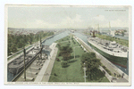 Anchor Line Steamer in the Locks, Sault Ste. Marie, Mich.