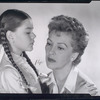 Publicity photo of Kimetha Laurie and Nancy Kelly in the stage production The Bad Seed (touring cast)