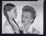 Publicity photo of Kimetha Laurie and Nancy Kelly in the stage production The Bad Seed (touring cast)