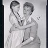 Publicity photo of Kimetha Laurie and Nancy Kelly in the stage production The Bad Seed (touring cast)